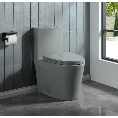 1.1/1.6 GPF Dual-Flush Elongated One-Piece Toilet with 17.13 in. Comfort Seat Height, Ceramic Glazed Surface(Soft Close Seat Included), 4 Colors Option