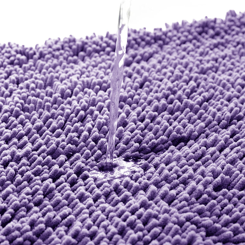 Neveaha Luxury Chenille Soft Absorbent Microfiber Rectangle Bath Mat, 2cm H x 50cm W x 80cm D, Purple