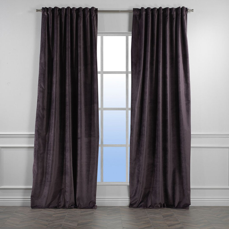 Panneau simple décoratif extra large en velours mat sur mesure, 25 byzantin foncé, L 52 po x L 288 po