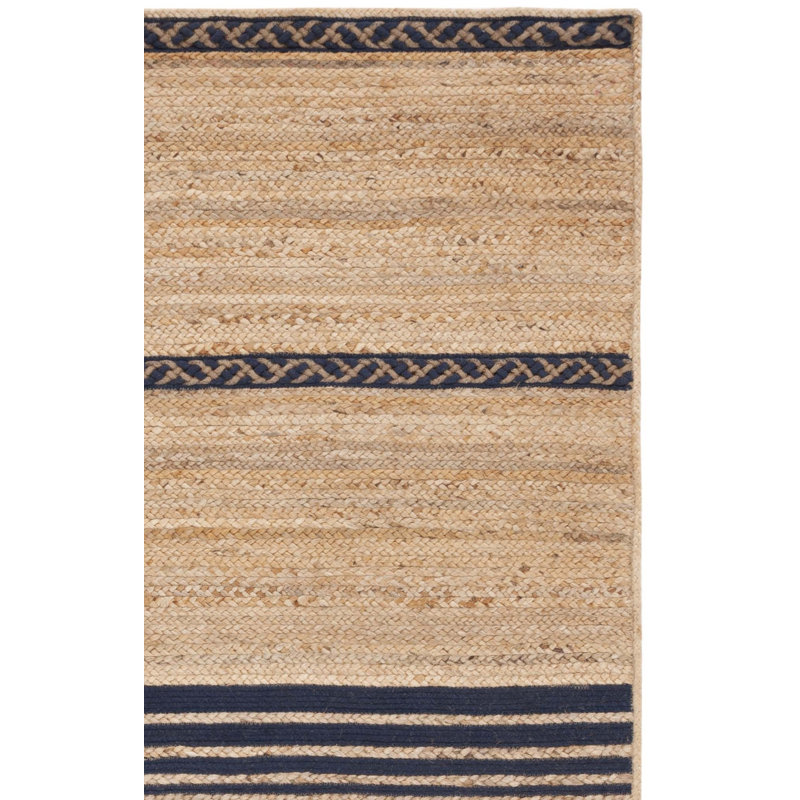 Tapis en jute / coton tissé à la main Koriana, Tapis de couloir 2 pi 3 po x 8 pi