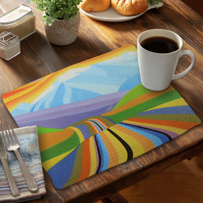 Mountain Road Multicolored Polyester Placemat | Home Decor