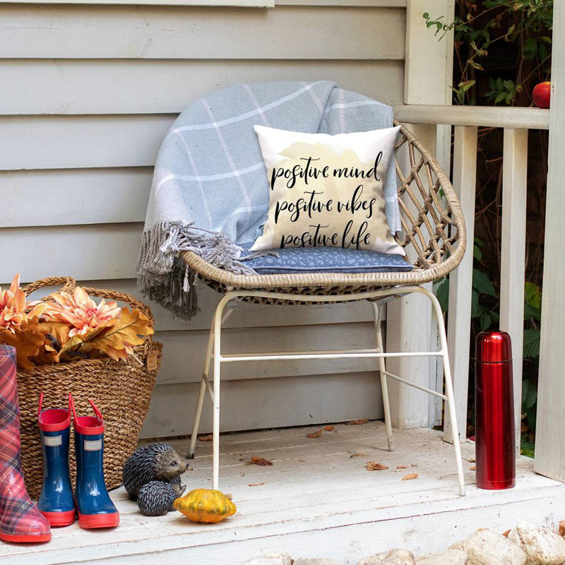 Positive mind positive vibes... - 16"x16" Outdoors Throw pillow - Spun poly - Print on demand
