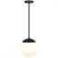 Luminaire suspendu à DEL en verre gravé blanc gravé de 10 pouces de diamètre