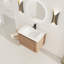 Meuble-lavabo mural 28 po avec lavabo en céramique blanche et 1 porte à fermeture en douceur