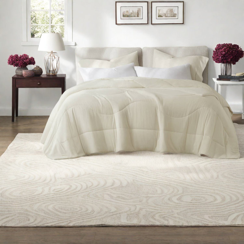 Reversible Tencel Bedding Set, Cool-touch Nylon, Modern Ivory, Full/queen