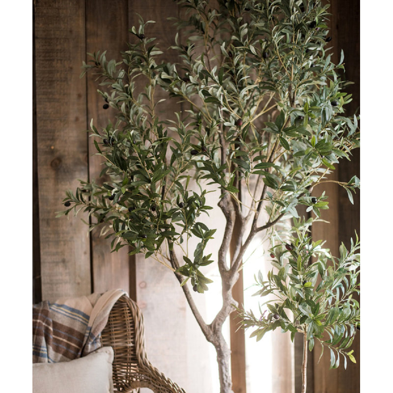 94.5'' Faux Olive Tree Tree in Pot Liner