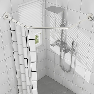 Corner Shower Curtain Rod for Bathroom Bathtub