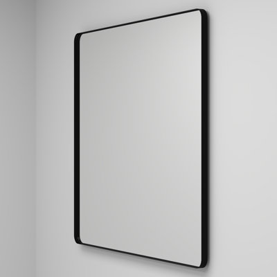 Black Metal Framed Bathroom Wall Mirror - 40X36 Inch Matte Black Vanity Mirror - Anti-Rust Tempered Glass Farmhouse Decor - Horizontal Or Vertical Hanging | Gift Idea