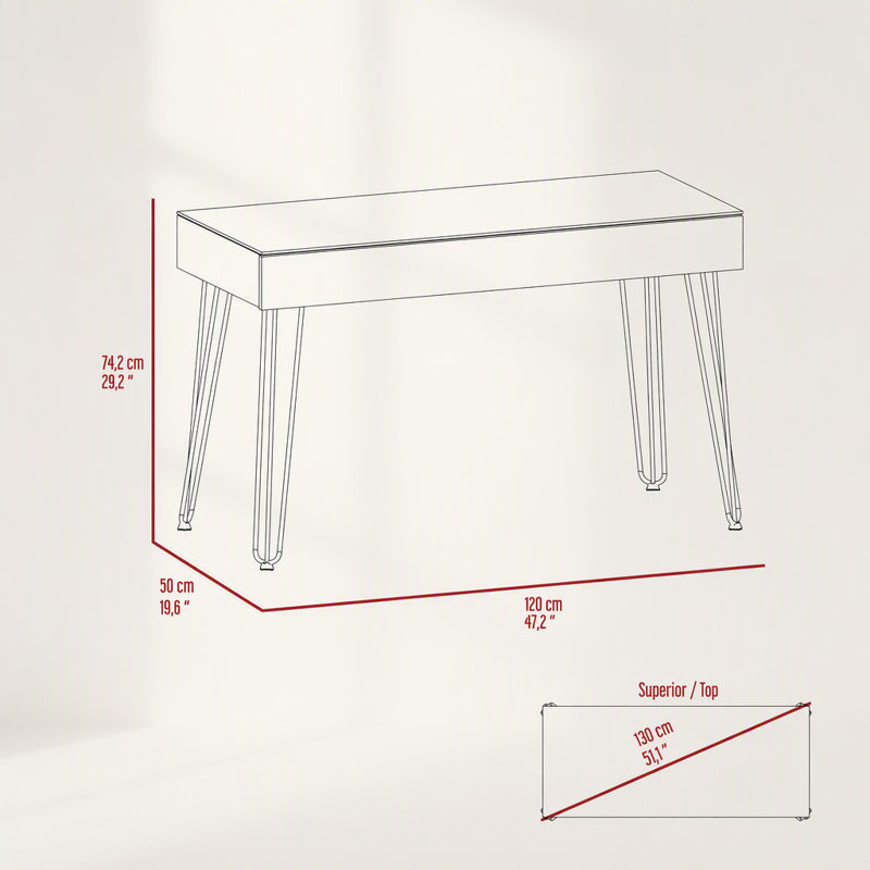 Bureau 120 tiroirs Rolo, bureau, acajou