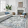 Roehit Oriental Performance Machine Washable Blue / Ivory Area Rug