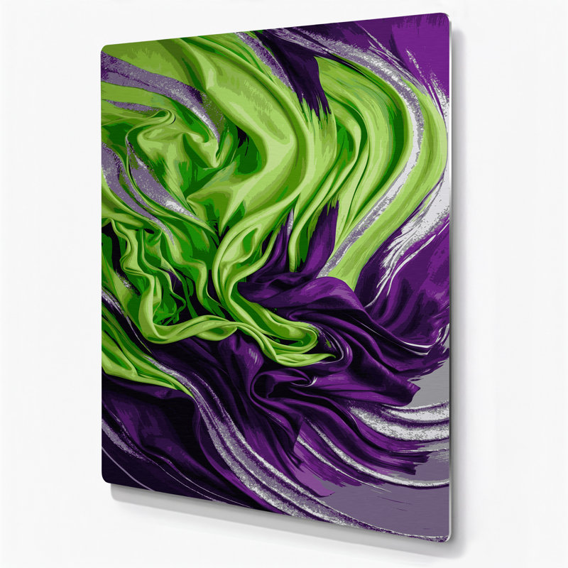 Abstrait couleur champ 53, art mural en métal mauve, H 11 po x l 14 po