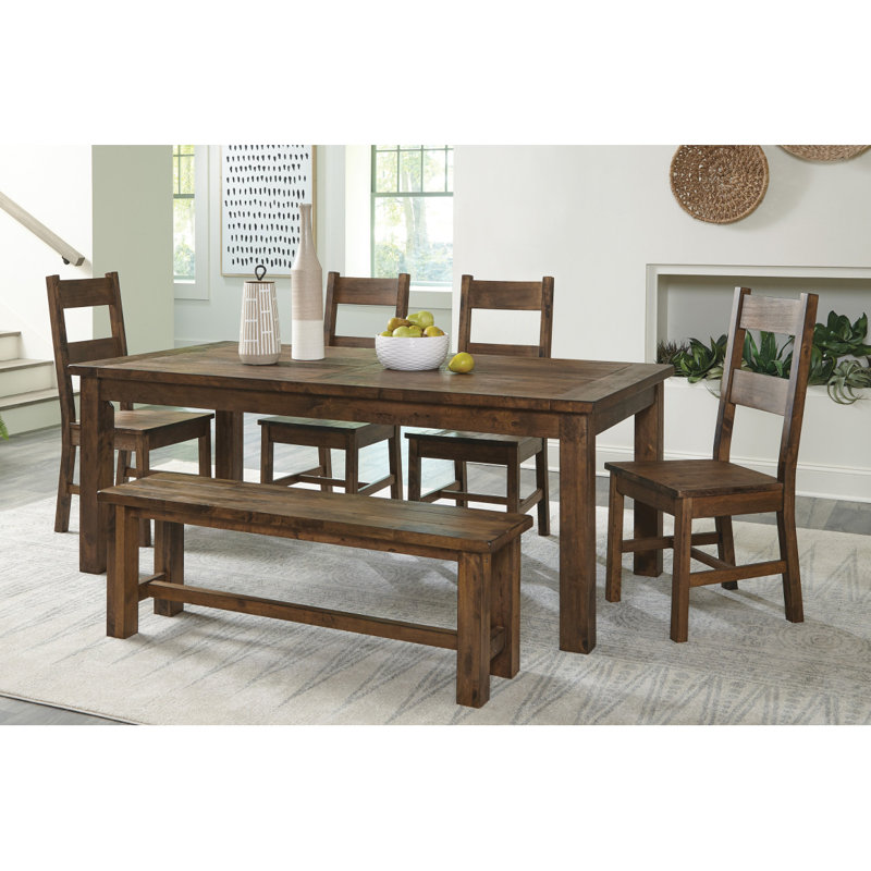 Mobilier de salle à manger en bois d'hévéa