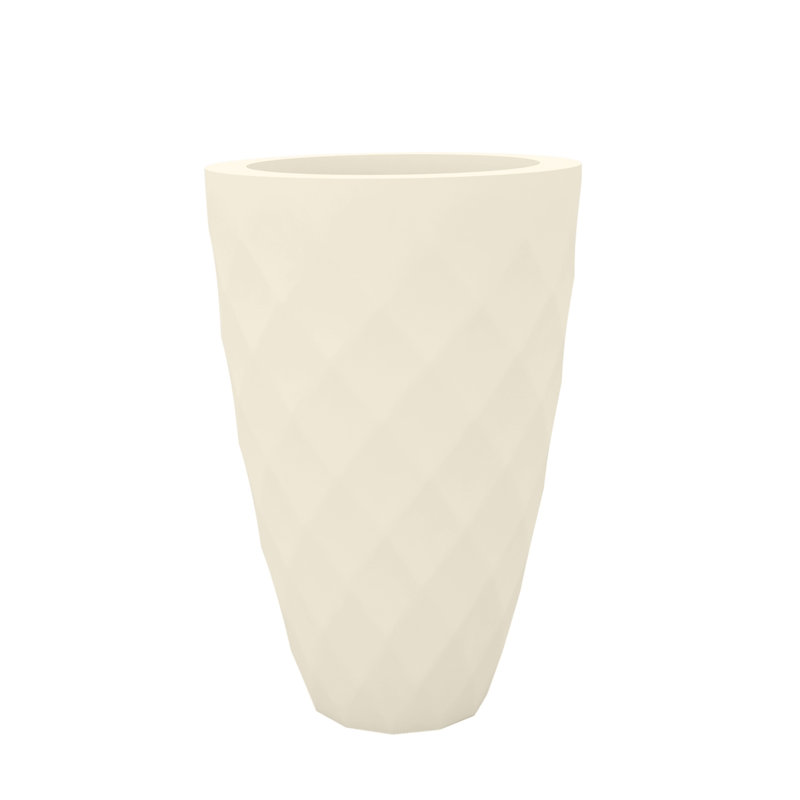 Vases Resin Pot Planter, 39.25" H x 25.5" W x 25.5" D, Ecru