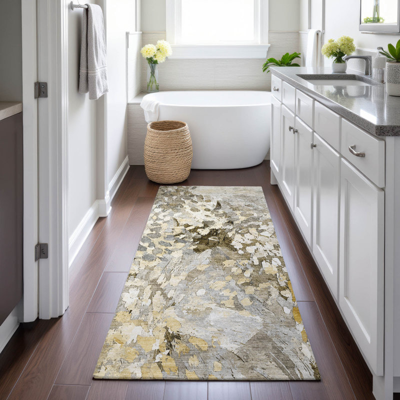 Machine Washable Indoor/Outdoor Chantille ACN2736 Modern Rug, 2'3" x 7'6" Runner, Mocha