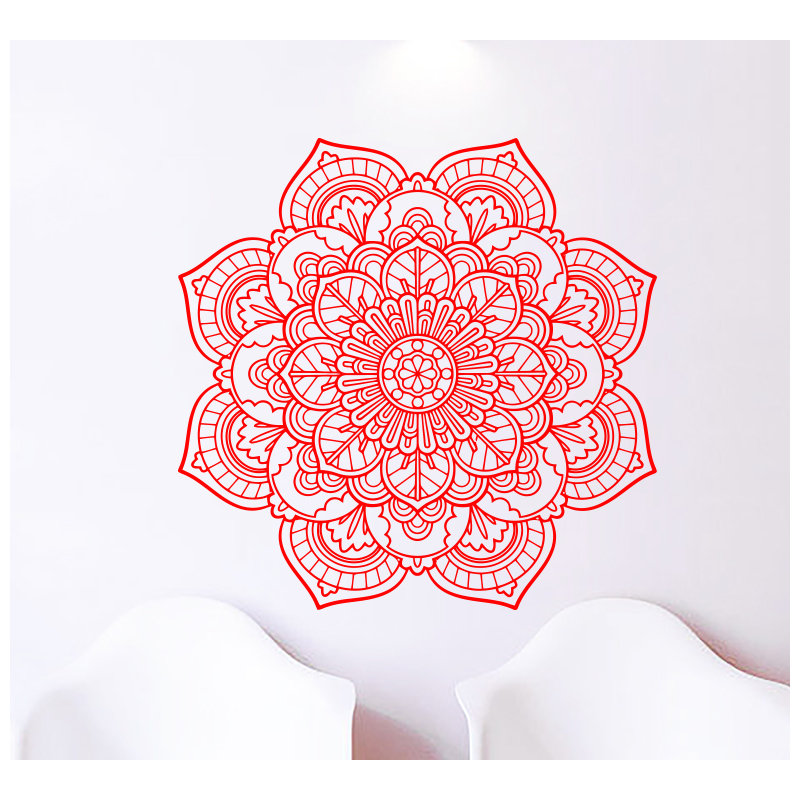 Adhésif décoratif mandala namaste boho yoga autocollants, rouge