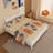 King Size Deluxe Bed Frame With Headboard With Solid Wood, No Box Spring Needed,  Easy Assembly, White-119619095-119619099