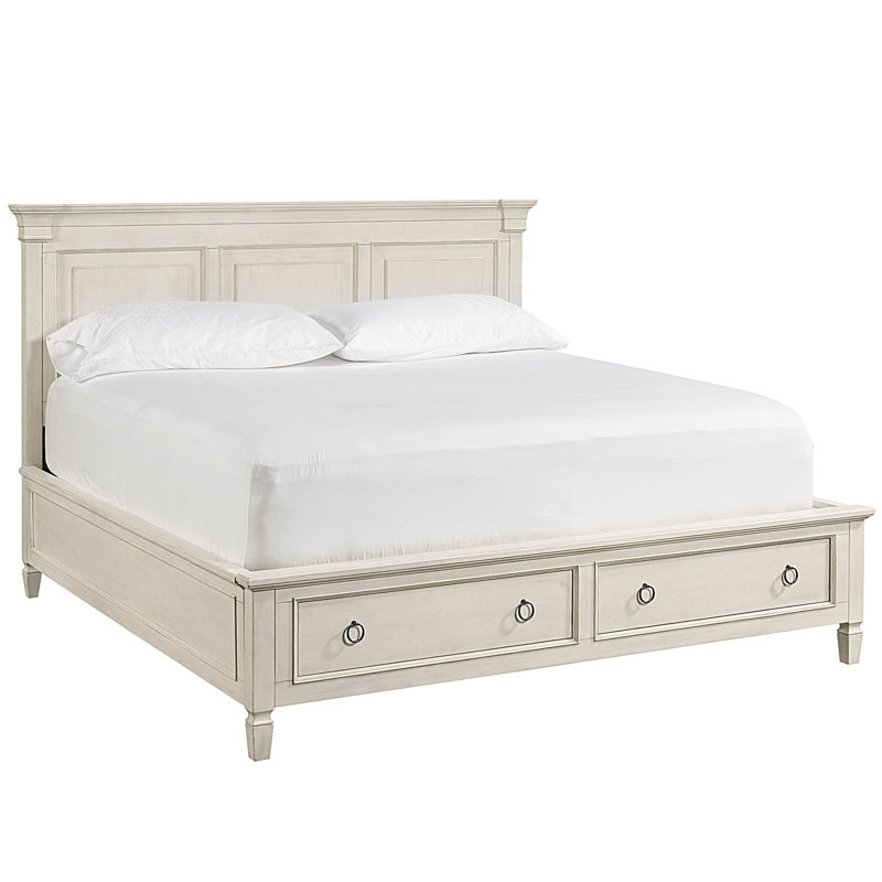 Payton Solid Wood Bed, King, Cotton-hued
