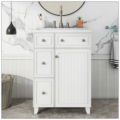 Meuble-lavabo simple 24 po avec plateau en résine Alfrid
