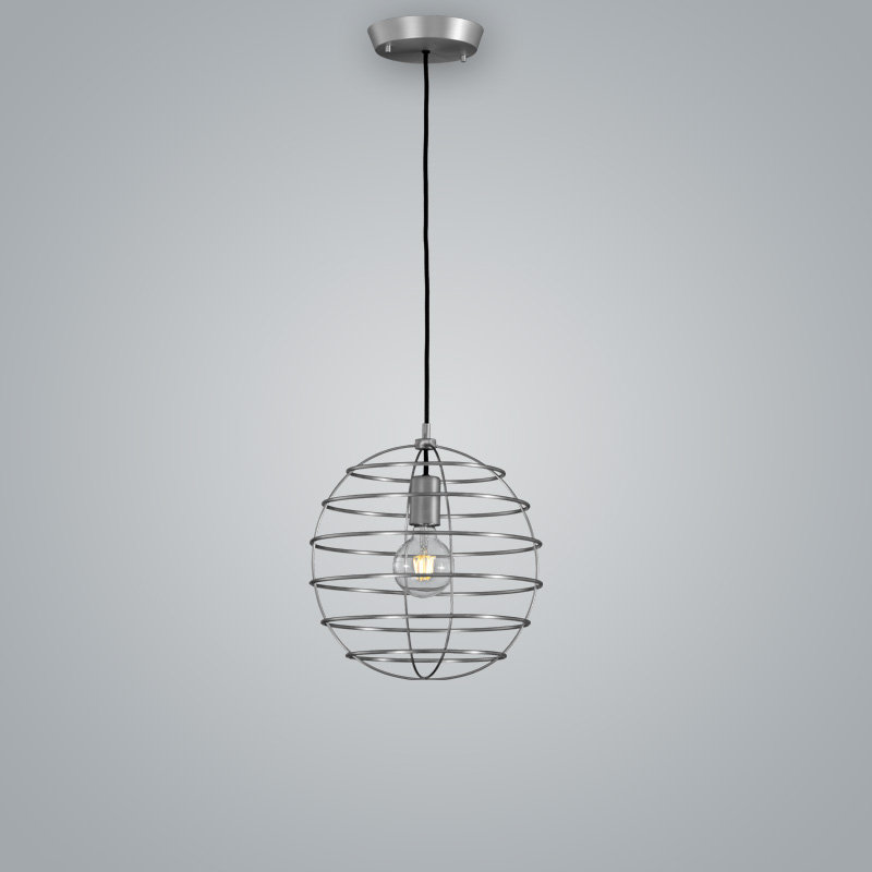 Sphere 1 -Light Single Globe Pendant, Pewter, 19.69" H x 19.69" W x 19.69" D