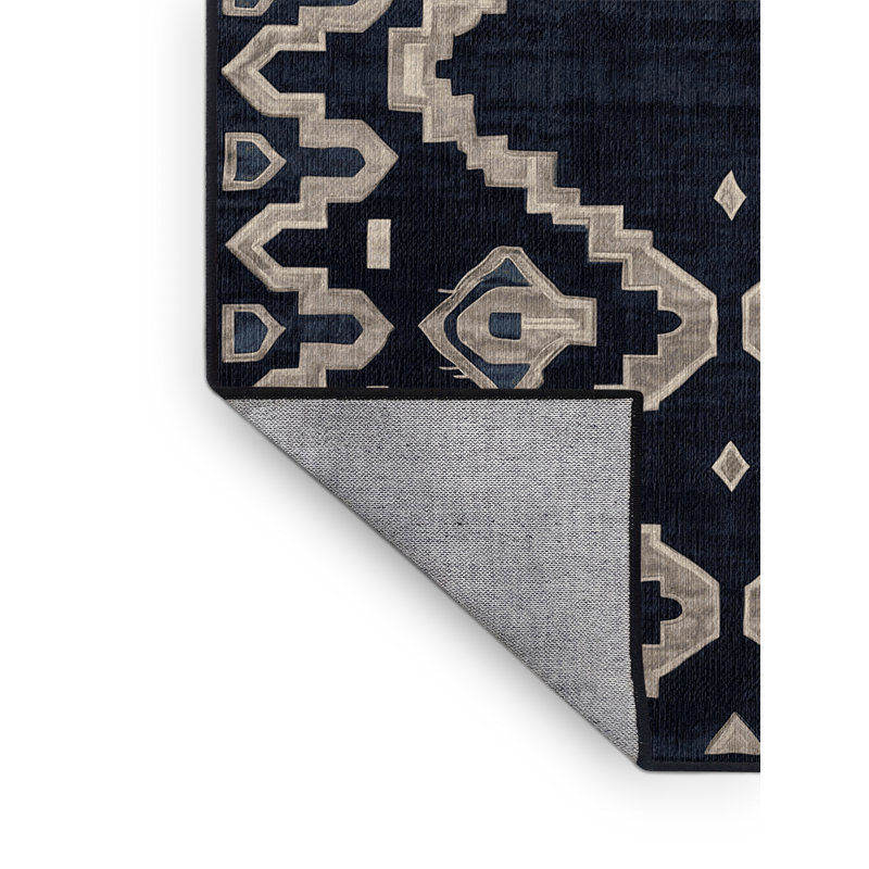 Machine Washable Gray Area Rug, Rectangle 6' x 9'