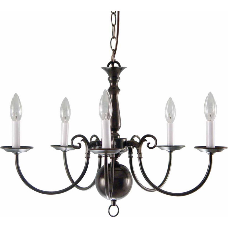 Ballenton 5-Light Indoor Antique Bronze Classic/Traditional Candelabra Chandelier, Antique Bronze