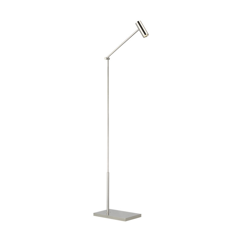 Sean Lavin Ponte 1-Light Small Floor Lamp in Nightshade Black with Nightshade Black shade, Polished Nickel