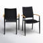 Malacia Powder Coated Aluminum Outdoor Stackable Dining Armchair