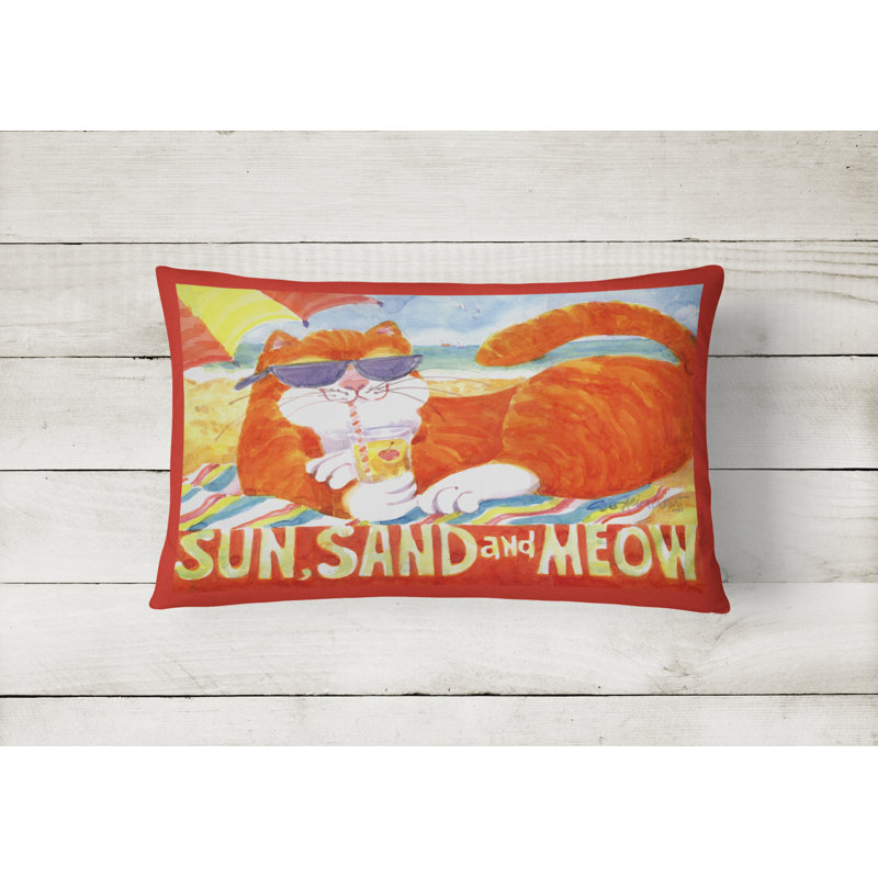 Embroidered Outdoor Reversible Throw Pillow