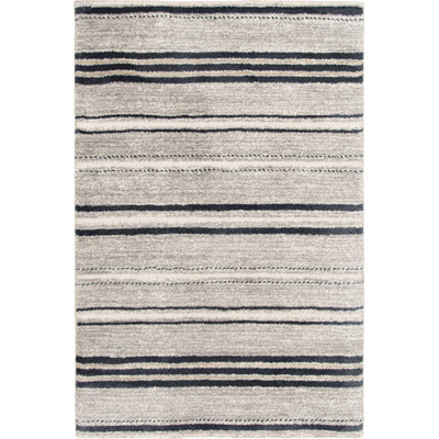 Tapis d'intérieur en polyester beige / noir Bungalow Rose Plath Sartell
