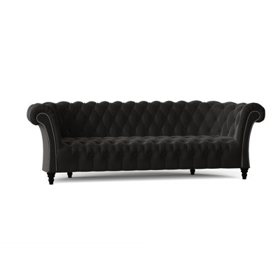 Canapé Chesterfield à accoudoirs roulés