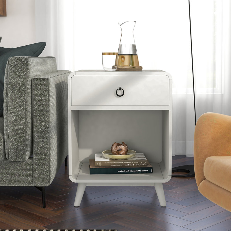 Dutchover End Table with Storage, Antique White