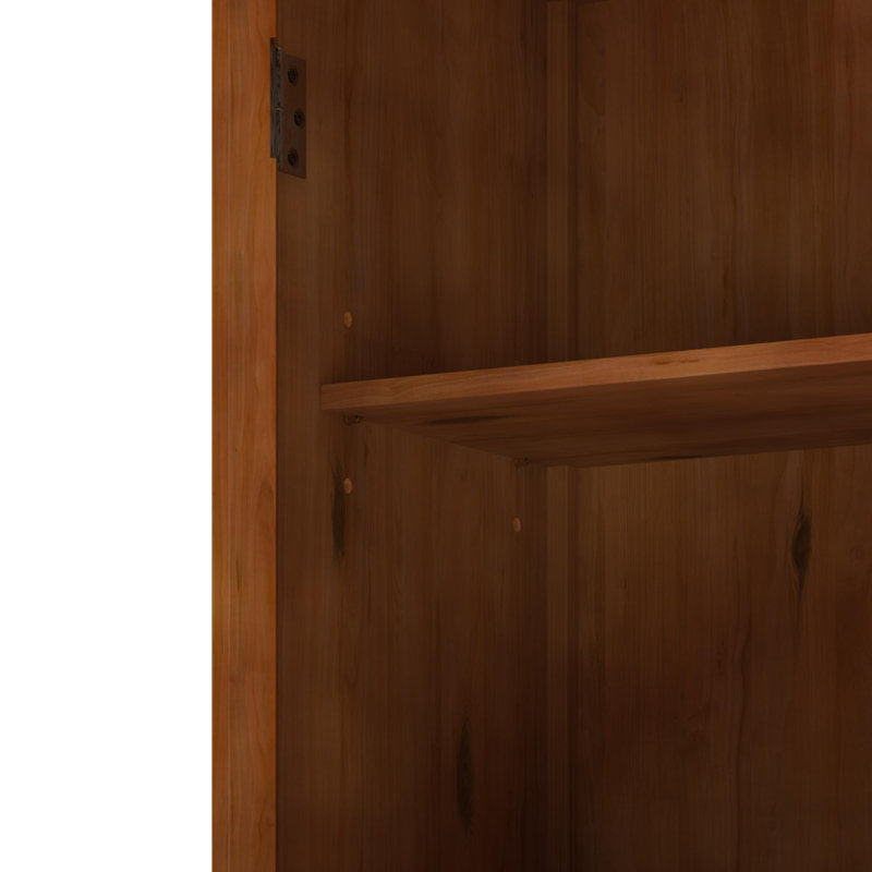 Armoire murale rétro en bois massif patiné, Brun