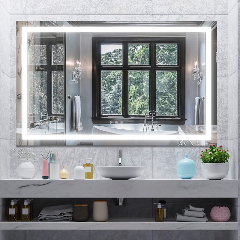 Miroir de salle de bain mural AMANI, H 60 po x l 36 po