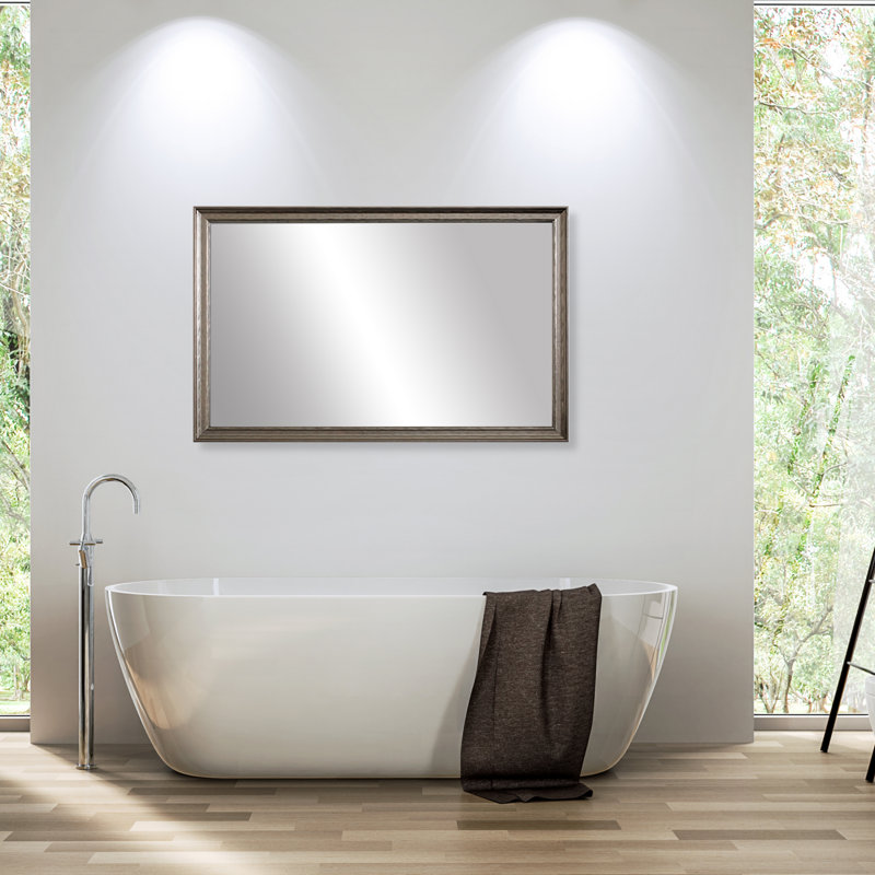 Miroir Crenshaw, Nickel satiné noir, 30 po x 40 po