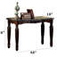 Table rectangulaire Arncliffe avec revêtement en faux marbre et base en bois massif pour le salon