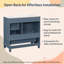 Meuble-lavabo autoportant de 91 cm (36 po) en bois massif et MDF, couleur gris-bleu, avec lavabo en céramique intégré et rangements.-547769124-547769127