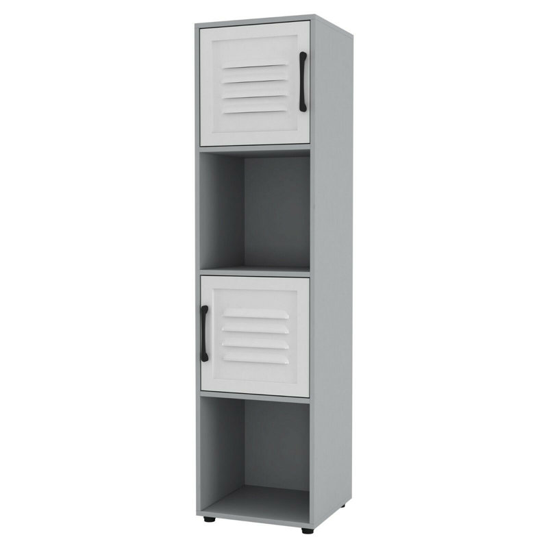 Bloemer 119cm H x 30cm W Cube Bookcase, Grey/White