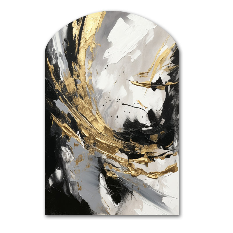 Zeigler - Art mural asymétrique en forme d'arche abstraite, H 43 po x l 33 po