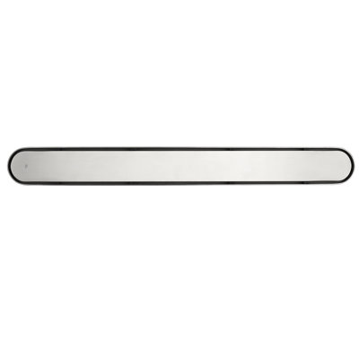 FINE FIXTURES 18-Inch Linear Shower Drain, Tile Insert & Grate 2-in-1 Design, Rounded Edge, 10-Gauge Stainless Steel, Center Outlet, Hair Strainer Included