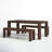 Linzy 6-Person Pine Solid Wood Modern Dining Set-1347920336
