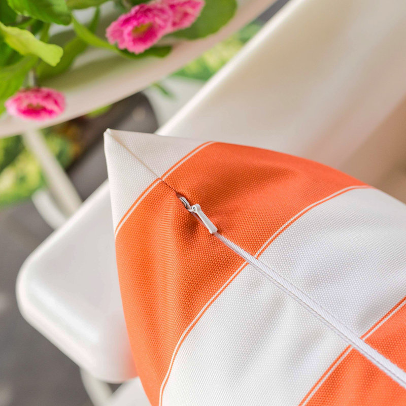 Coussin horizontal 20 po Horizon, Carré 20 po, Rayures oranges