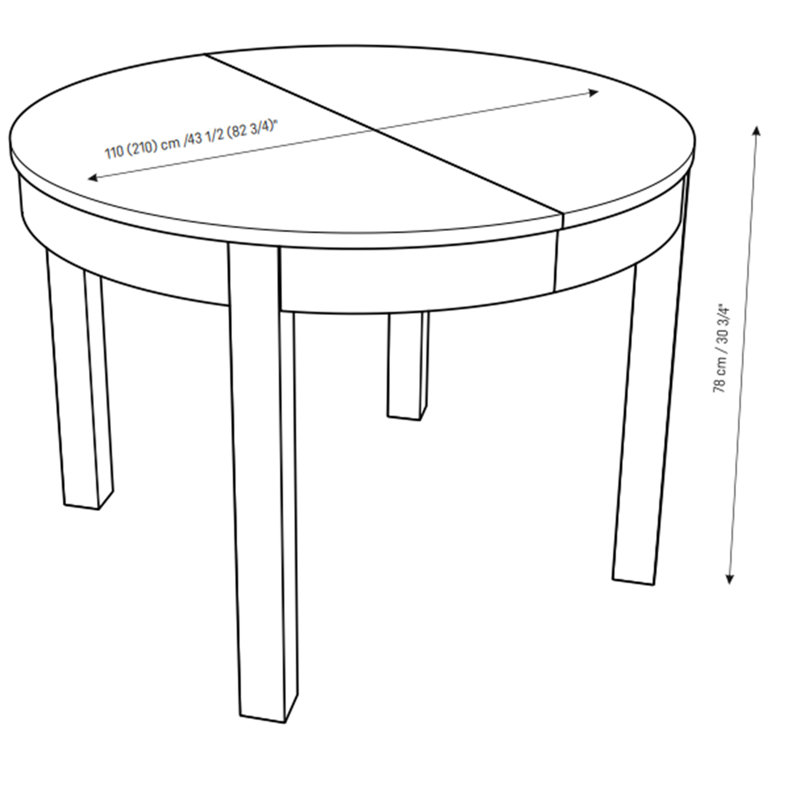 Shinde Round 210Cm L x 110 Cm W Dining Table, White