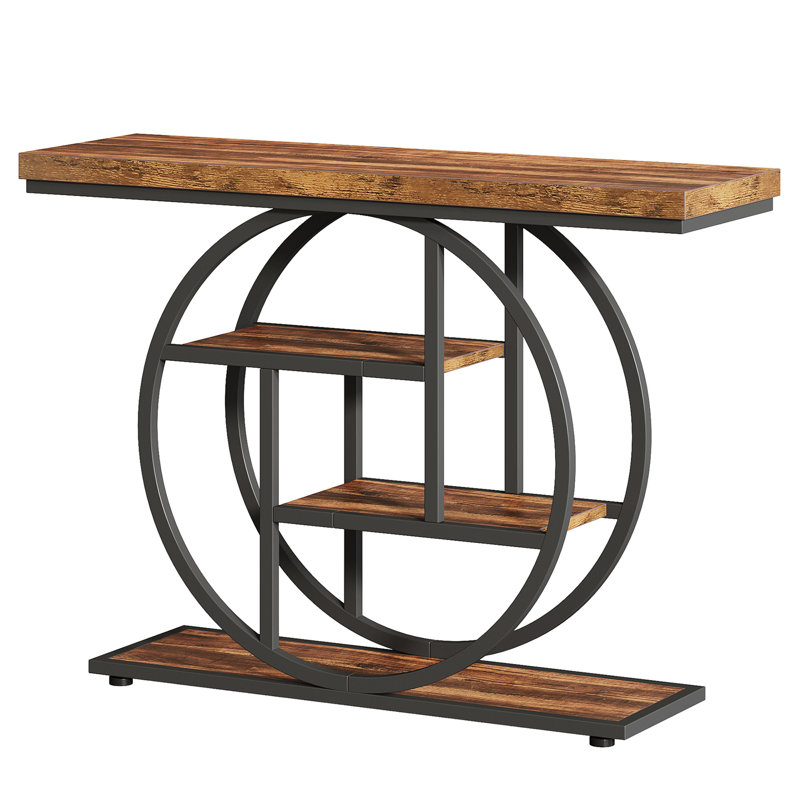 41.3" Industrial Console Table, Rustic Brown