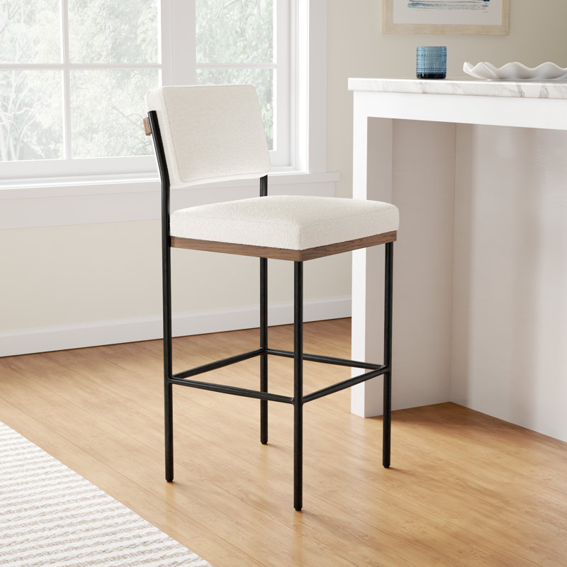Popovich Upholstered Counter Stool - Modern Metal Frame