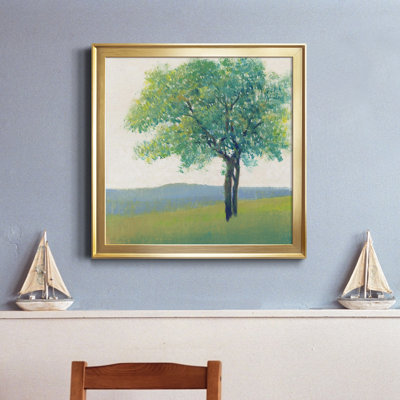 Arbre solitaire II - reproduction encadrée de qualité supérieure - prête à être accrochée