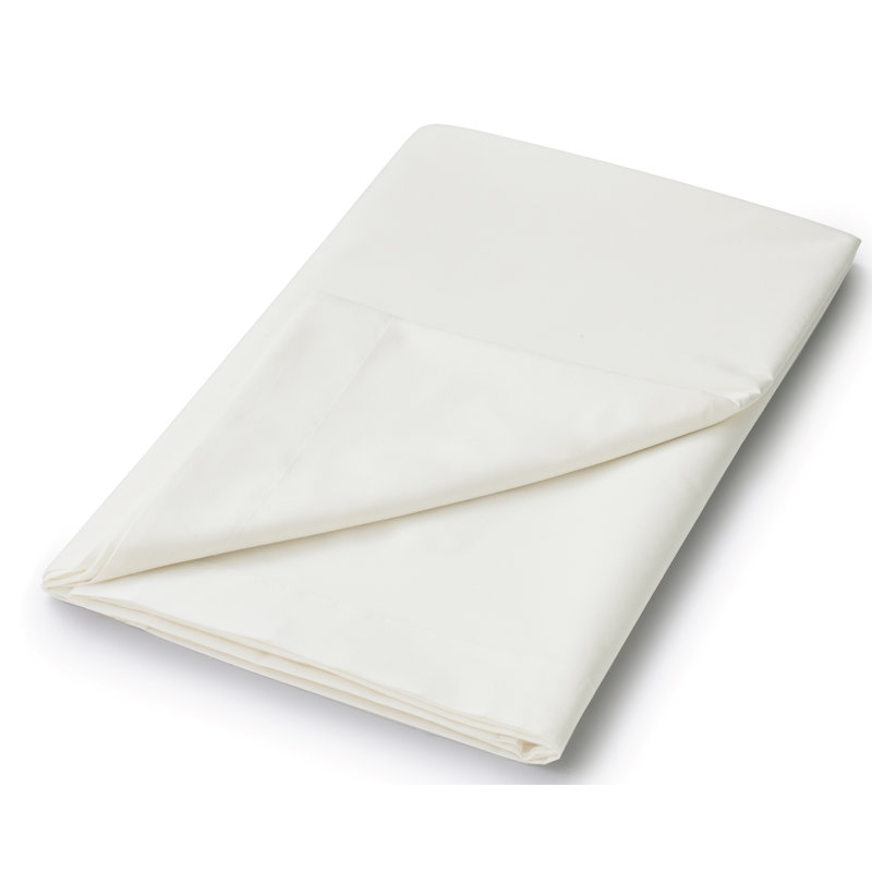 Plain Dyed 180 Thread Count Cotton Blend Flat Sheet, Ivory, Kingsize (5')