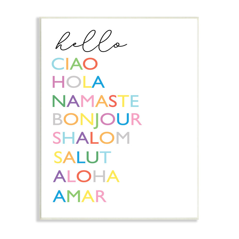 Hello Greetings - Art textuel, Unframed, H 19 po x l 13 po x P 0,5 po