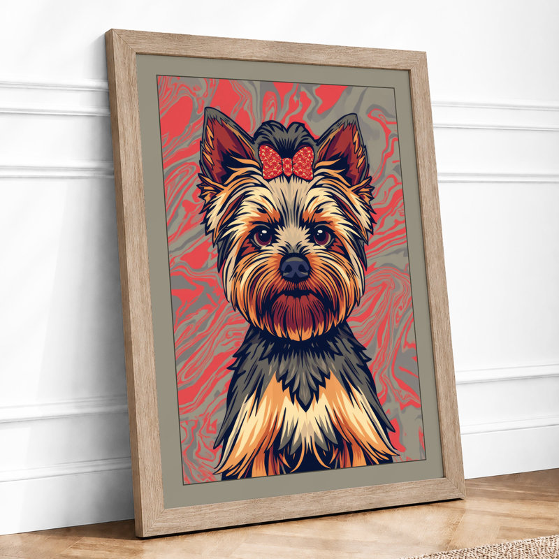 Terrier in Bloom Modern - Framed Print, A3 - 42.0 x 29.7 cm, Oak