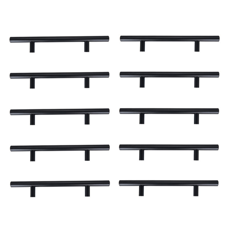10pcs Stainless Steel Cupboard Drawer Cabinet T-shaped Door Handle, 128mm