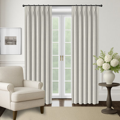 Grantham Slate Pinch Pleat Drapery Panel Set of 2 - 20x120